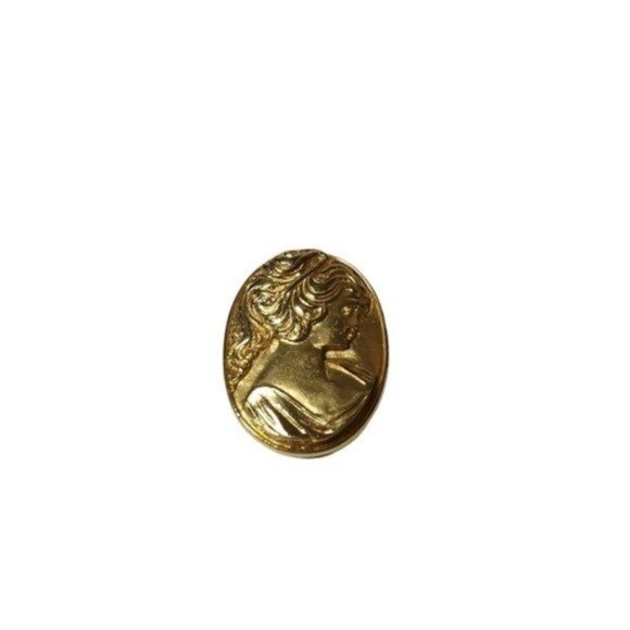 Vintage Gold‎ Tone Cameo Pin Brooch - Picture 6 of 10